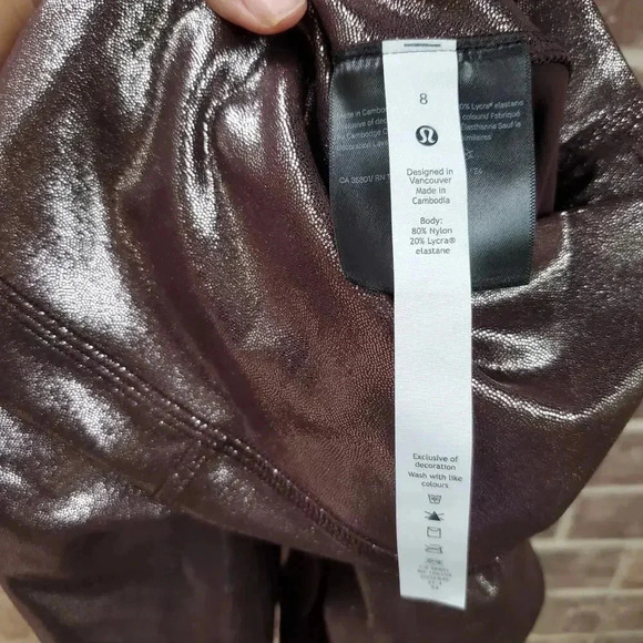 Lululemon Align High Rise Pant 25" Shine Radiate Foil Print French Press size 8 - Picture 7 of 7
